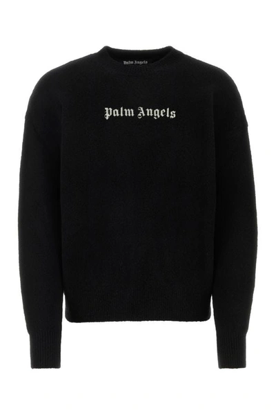 Palm Angels Man Black Wool Blend Sweater