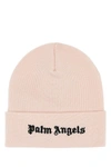 PALM ANGELS PALM ANGELS MAN POWDER PINK COTTON BEANIE HAT