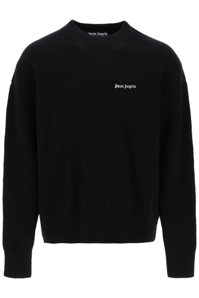 PALM ANGELS PALM ANGELS SWEATER WITH LOGO EMBROIDERY MEN