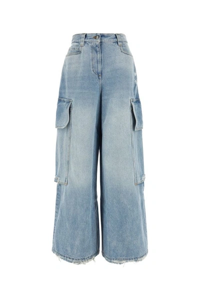 Palm Angels Woman Denim Jeans In Blue