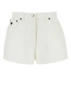 PRADA PRADA WOMAN WHITE DENIM SHORTS