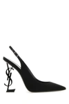 SAINT LAURENT SAINT LAURENT WOMAN BLACK CREPE OPYUM PUMPS