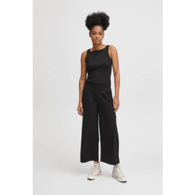 Ichi Kate Sus Ankle Length Black Trousers