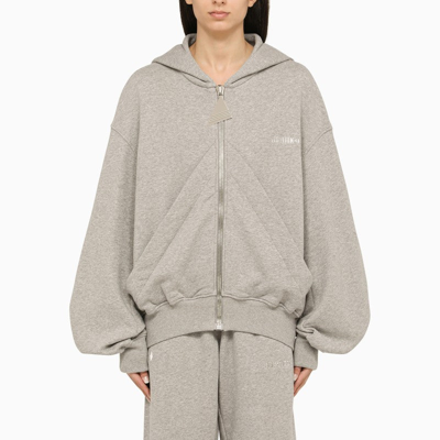 ATTICO THE ATTICO GREY ZIPPED HOODIE WOMEN