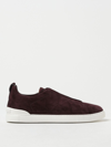 Zegna Triple Stitch™ Low Top Suede Sneakers In Natural