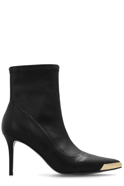 Versace Jeans Couture Heeled Ankle Booties In Black