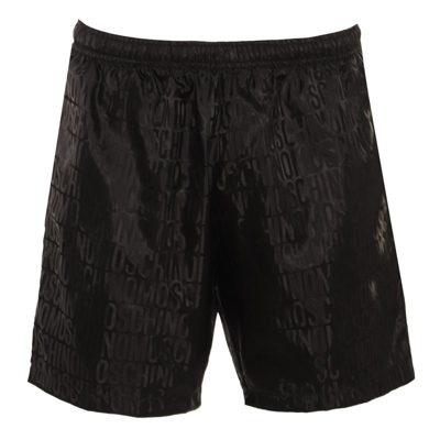 Moschino Monogram Elasticated Waist Shorts In Black