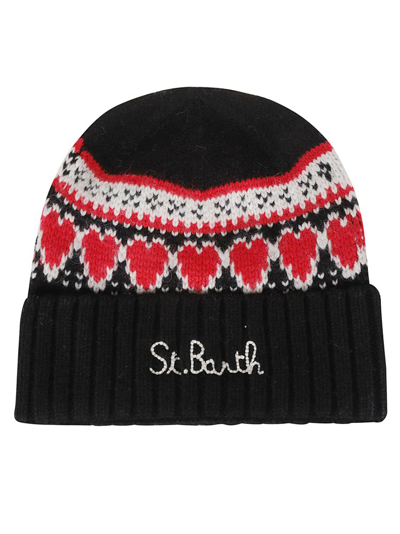 Mc2 Saint Barth Wengensaint Barth Love Nordic Beanie In Black