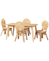 Baxton Studio Cyntia Modern Bohemian Rattan 5pc Dining Set