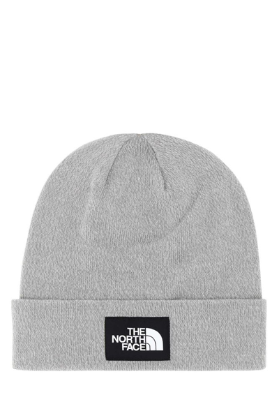 The North Face Dock Worker Logo Patch Beanie In Grey