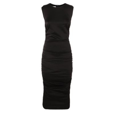 Moschino Runched Sleeveless Dress In Black