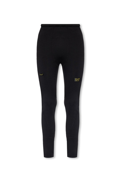 Ea7 Emporio Armani Furor 7 Ribbed Leggings In Black