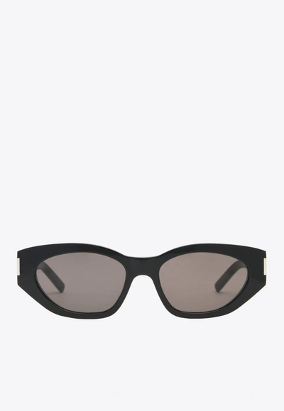 Saint Laurent Cat-eye Acetate Sunglasses In Gray