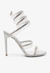 René Caovilla Chandelier 105mm Crystal-embellished Sandals In Gray