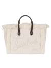 MC2 SAINT BARTH MC2 SAINT BARTH LOGO EMBROIDERED FRINGED TOTE BAG