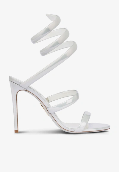 René Caovilla Cleo 105 Leather Sandals In White