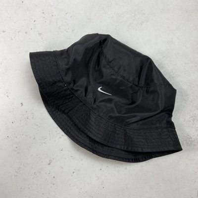 Pre-owned Nike X Vintage 90's Vintage Nike Nylon Panama Hat Gorpcore Swoosh Y2k In Black