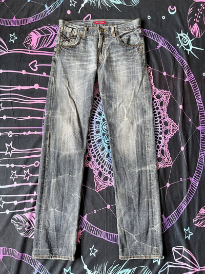 Pre-owned Distressed Denim X Vintage Distressed Wing Jeans Anti Label Jeans Size 32x34 In Multicolor