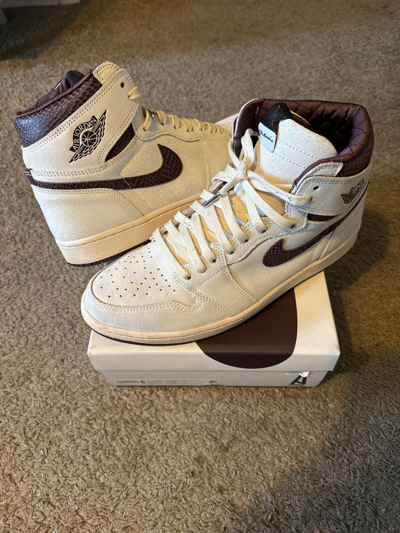 Pre-owned Jordan Nike Air Jordan 1 High A Ma Maniere Shoes In White