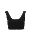 Alexander Wang Embossed-logo Cropped Tank Top In Black