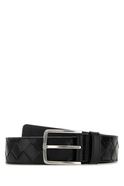 Bottega Veneta Intrecciato Belt In Black