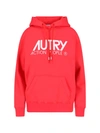 Autry Logo-print Drawstring Hoodie In Red