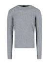 Drumohr Ribbed Crewneck Sweater Soft Texture In Grey