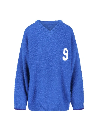 Erl Football Sweater In Blue