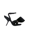 Ferragamo Heel Sandals With Bow Detail And Open Toe In Black