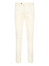 Pt Torino Back Slit Stretch Cotton Blend Trousers In White