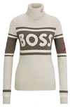 Hugo Boss X Perfect Moment Logo Sweater In Virgin Wool In Neutral