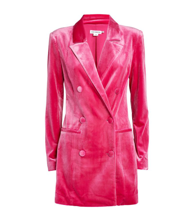 Good American Velvet Exec Blazer Dress Love Potion007 Xs In Love Potion Pink