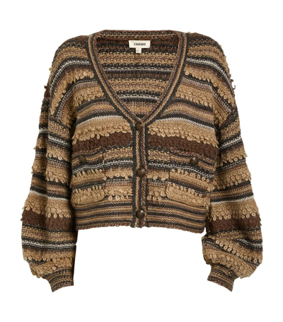 L Agence Cropped Harriet Cardigan In Brown