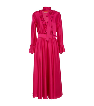La Doublej Belted Baby Maxi Dress In Solid Cyclamen