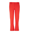 Balmain Grain De Poudre Flared Cropped Trousers In Red