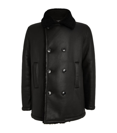 Nn07 Lambskin Double-breasted Jacket In Black