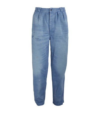 Polo Ralph Lauren Cotton Twill Rustic Trousers In Blue