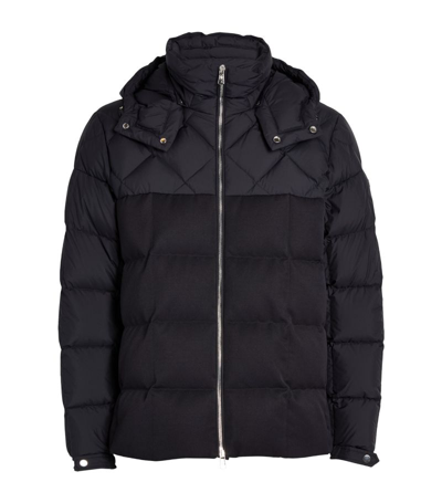 Moncler Quilted Wool-blend Polezan Puffer Jacket In Blue
