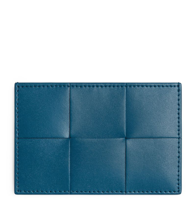 Bottega Veneta Leather Cassette Card Holder In Blue