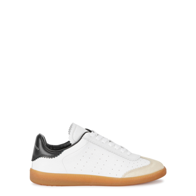 Isabel Marant Bryce White Low Top Sneakers With Suede Insert And Logo Detail In Leather Woman