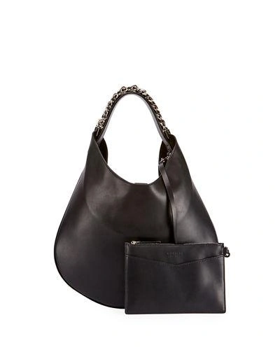 Givenchy Infinity Small Leather Chain Hobo Bag In Black