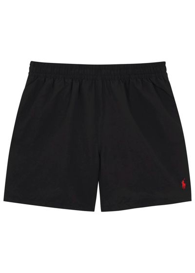 Polo Ralph Lauren Hawaiian Black Swim Shorts, Shorts, Embroidered