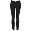 FRAME LE HIGH SKINNY RAW STAGGER BLACK JEANS