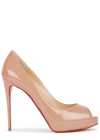 Christian Louboutin New Very Prive 120 Patent Leather Pumps In Nude