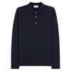 John Smedley Mens Midnight Belper Knitted Polo Jumper In Navy