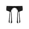 Fleur Of England Signature Silk-blend Suspender Belt In Black