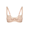 Fleur Of England Signature Lace-trimmed Silk-blend Balconette Bra In Nude