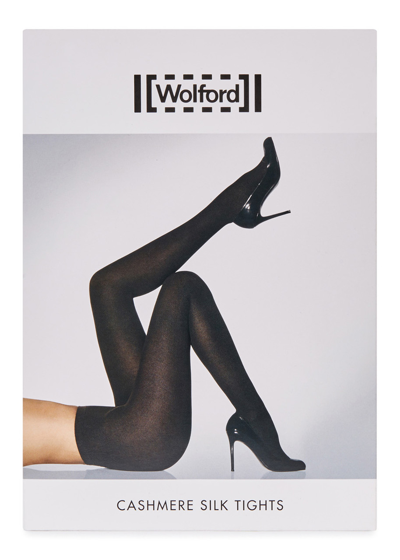 Wolford Black Cashmere And Silk Blend Tights