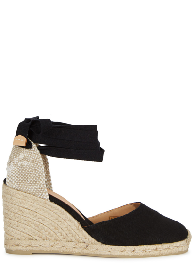 Castaã±er Carina 80 Canvas Wedge Espadrilles In Black