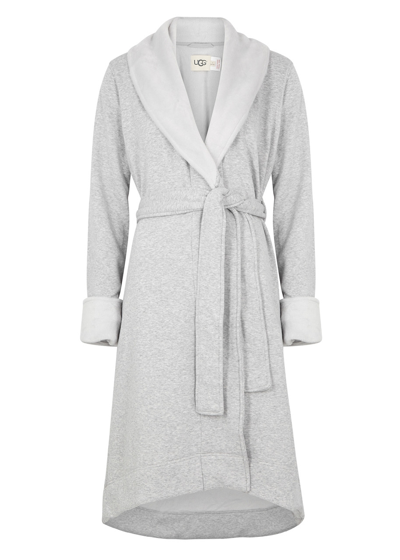 Ugg Duffield Ii Fleece-lined Cotton-jersey Robe In Seal Heather